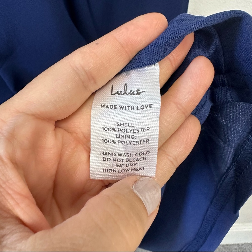 Lulu's Deep Blue Layered Midi Dress - Picture 11 of 12